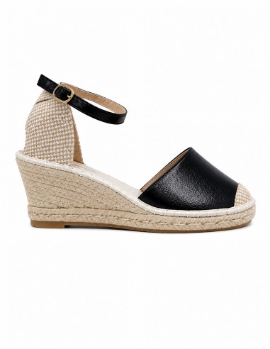 espadrilles  femme noires à talon compensé 6cm confortables et élégantes