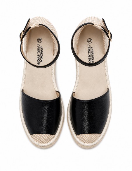Espadrilles Femme Compensées Confortables 6 cm – Sandales Été Élégantes en Toile & Corde avec Bride Cheville