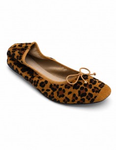 ballerines femme léopard en cuir souple effet daim confortables et tendance
