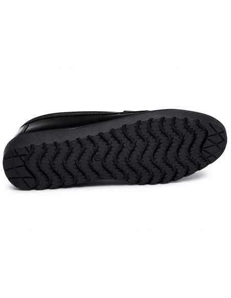 Mocassins vernis femme semelle compensée confort intérieur cuir & pampille