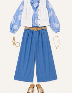 gilet femme sans manche en coton brodé style bohème 2