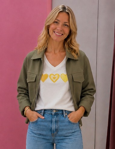 Veste Femme Courte Zipée Casual Chic...