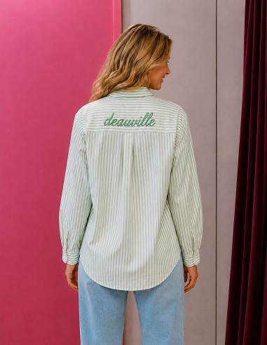 Chemise Femme Rose Rayée Oversize en...