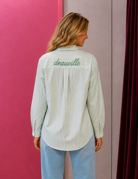 Chemise Femme Rose Rayée Oversize en Coton Polyester – Chemise Chic Casual – Manches Longues – Plusieurs Coloris