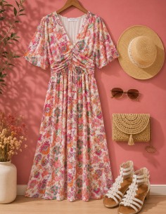 robe longue bohème chic fleurie colorée 2