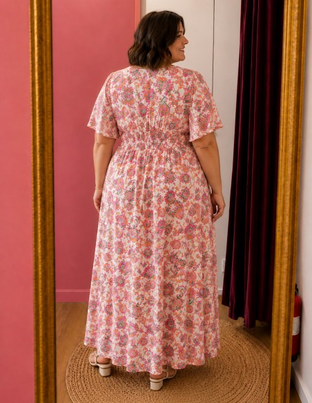 robe longue bohème femme fleurie grande taille chic