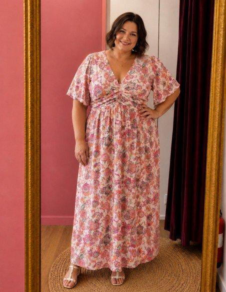 robe longue femme fleurie grande taille bohème