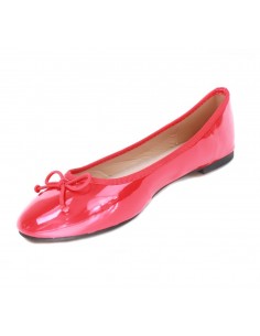 Ballerines femme rouge verni pas cher  2