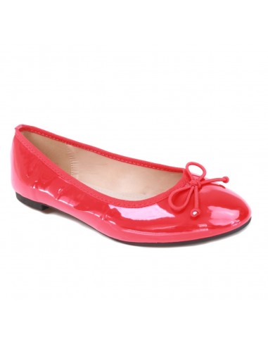 Cuir Forme Intérieure Classique Rouge Femme Semelle Verni Ballerines OkZPTuXi