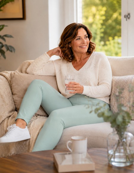 Jegging femme Grande Taille Stretch 42 au 52 - Pantalon slim stretch confort taille haute galbant