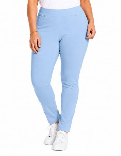 Jegging femme Grande Taille Stretch 42 au 52 - Pantalon slim stretch confort taille haute galbant bleu marine 2