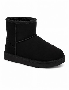 bottines fourrées femme noir hiver chaudes et confortable semelle antidérapante