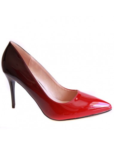 Escarpins femme vernis rouge degradé noir soiree chaussure à talon