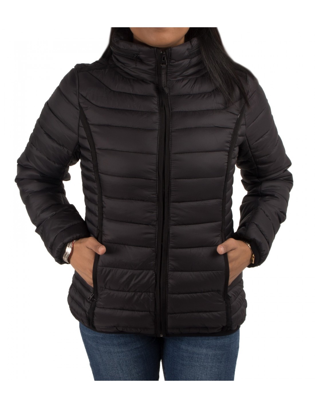 Doudoune Noire Doudoune Femme CintrÃ©e Ã Capuche Doudoune Noire