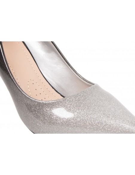 Escarpins pailleté dégradé effet verni avec bout pointu et talon 8cm