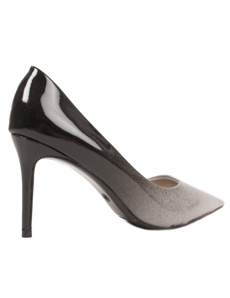 Escarpins pailleté dégradé effet verni avec bout pointu et talon 8cm