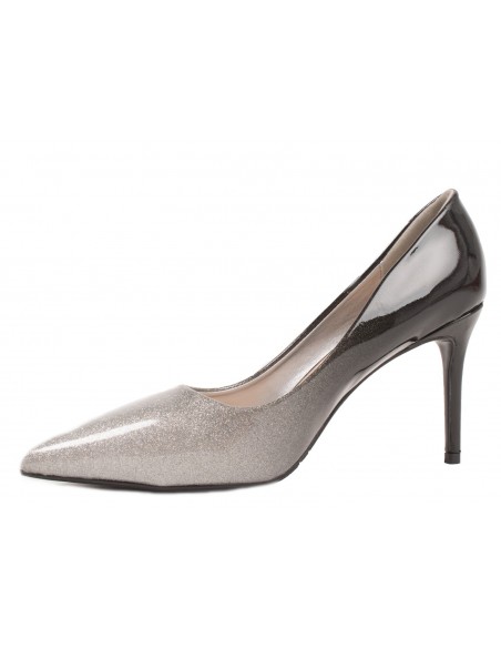 Escarpins pailleté dégradé effet verni avec bout pointu et talon 8cm