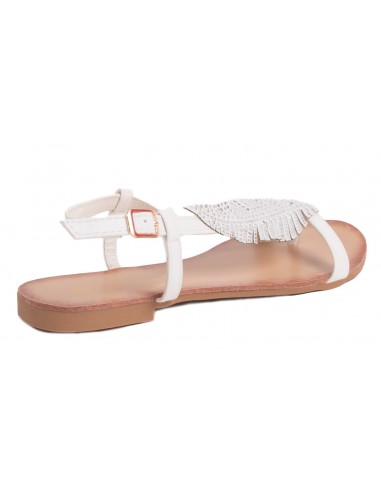 Sandales femme plume à strass avec brides nus pied et semelle cuir