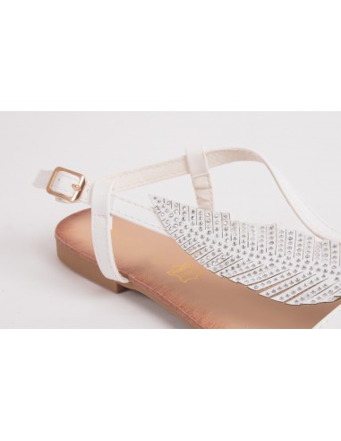 Sandales femme plume à strass avec brides nus pied et semelle cuir
