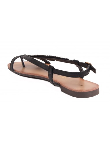 Sandales femme plume à strass avec brides nus pied et semelle cuir