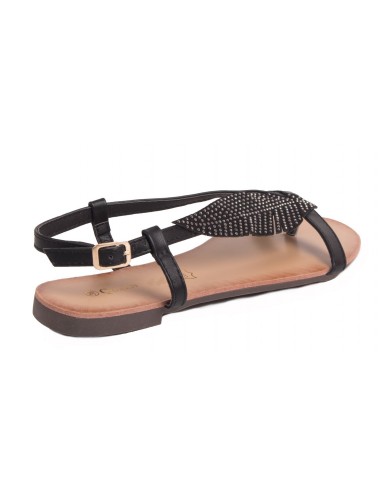 Sandales femme plume à strass avec brides nus pied et semelle cuir
