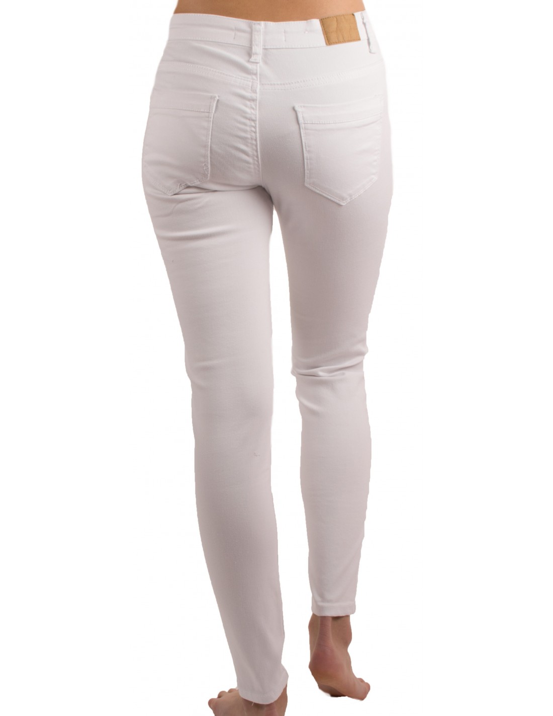 Jean femme blanc taille haute coupe slim ultra stretch - Jeaniful