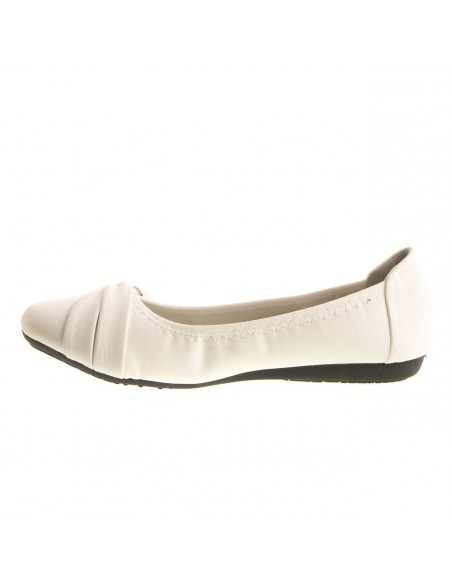 Ballerines noires souples semelle intérieure cuir & boucle décorative argentée strass