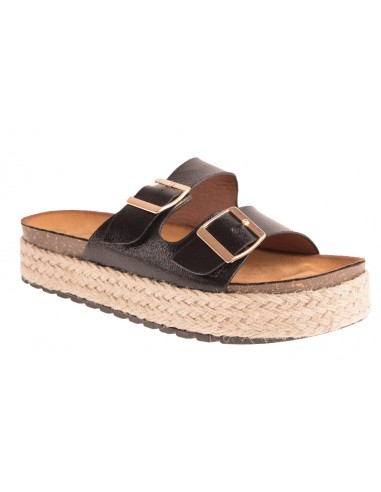 double bride femme plateforme corde Mules lanière à simili cuir SzUMVpGq