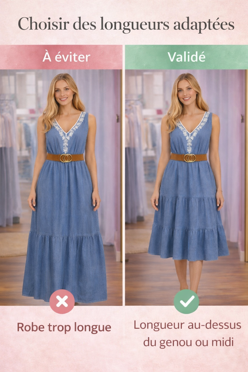robe midi en coton conseil mode femme petite longueur adaptée