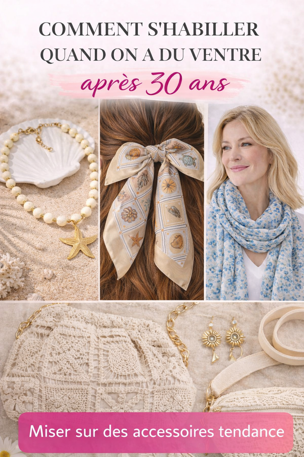 accessoires femme tendance bijoux acier inoxydable, sac, carre foulard, effet soie et