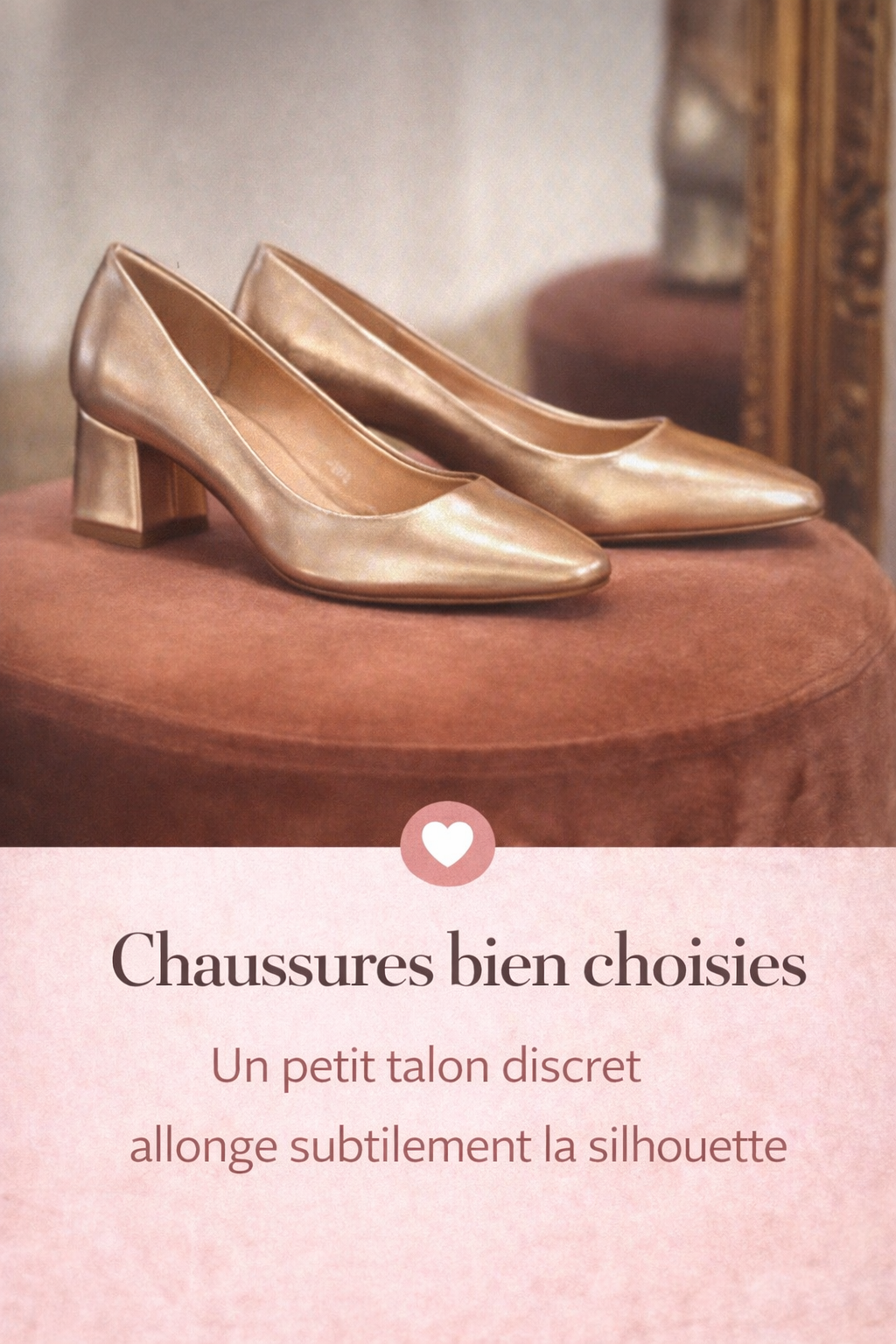 escarpins femme petit talon doré confort